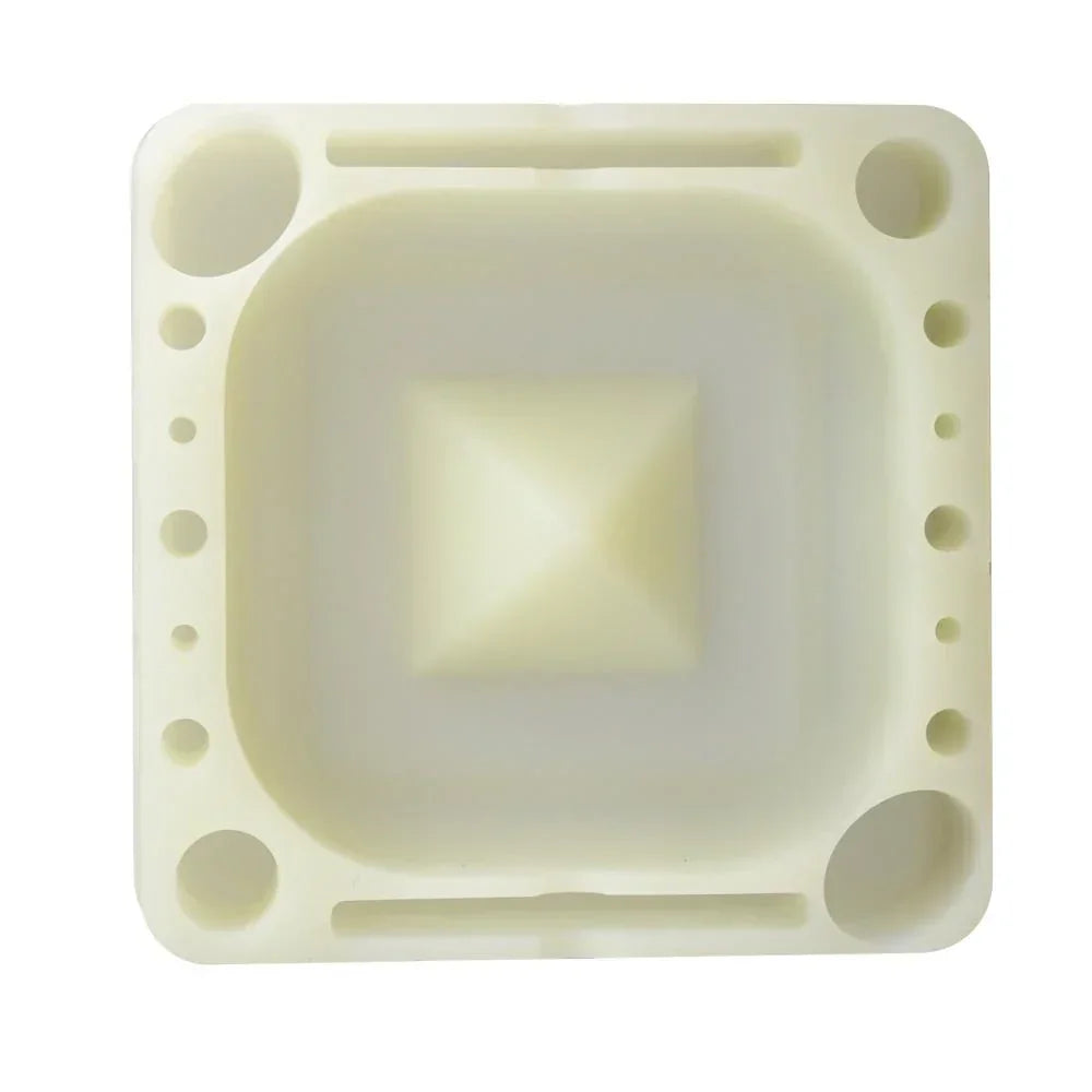 Square silicone tray with multiple holder slots, ideal for glass tools and accessories