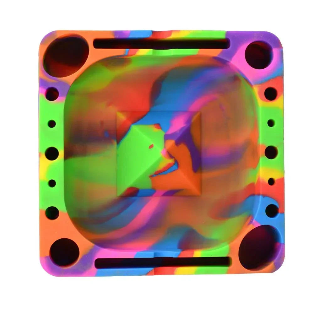 Colorful silicone ashtray with multi-slot design for smoking accessories