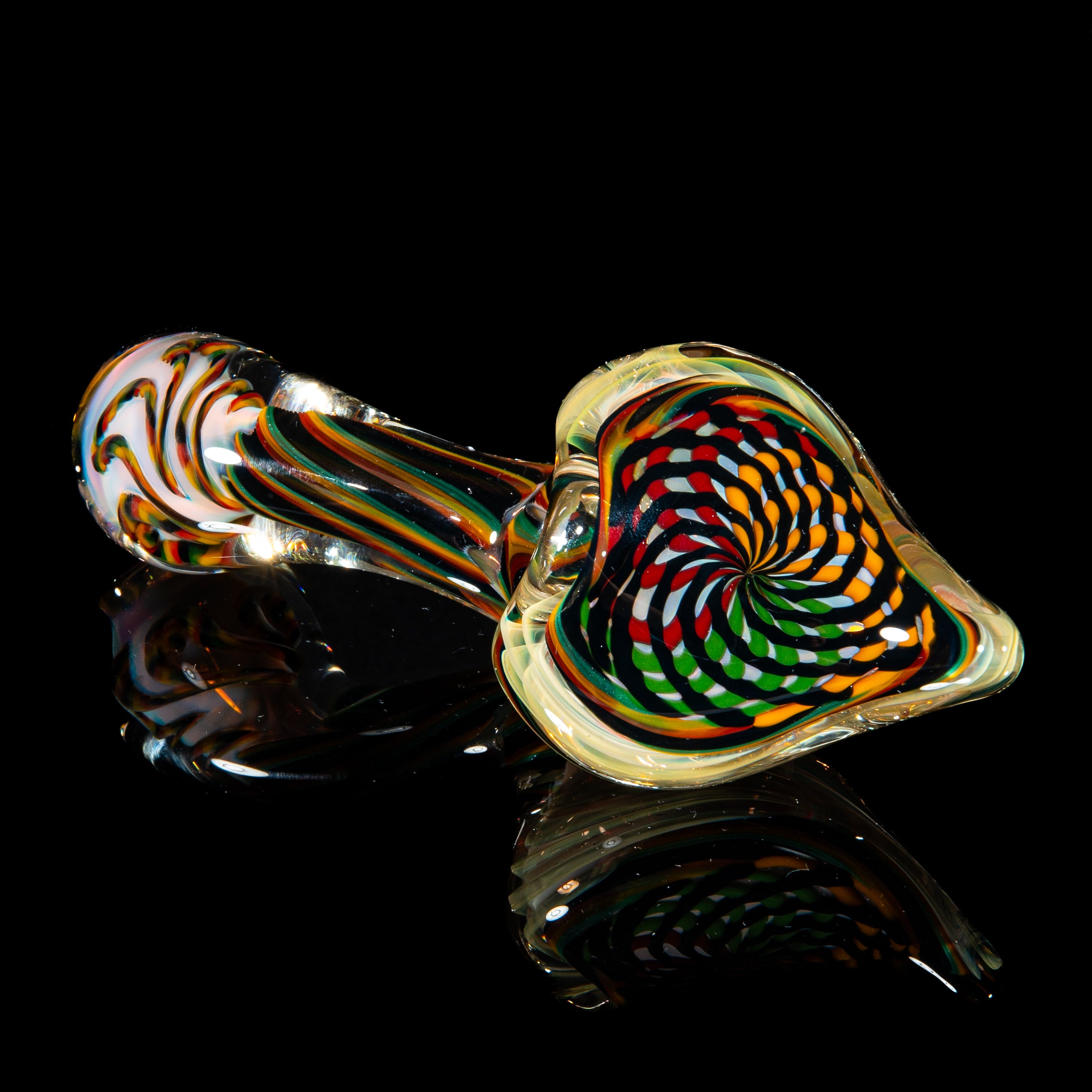 Brently Glass - Green, Yellow & Brown Reticello Sherlock