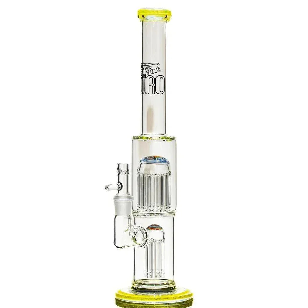 Toro Glass - Citron & Ghost w/ Rainbow Clouds Reversal 7/13 Flower Tube