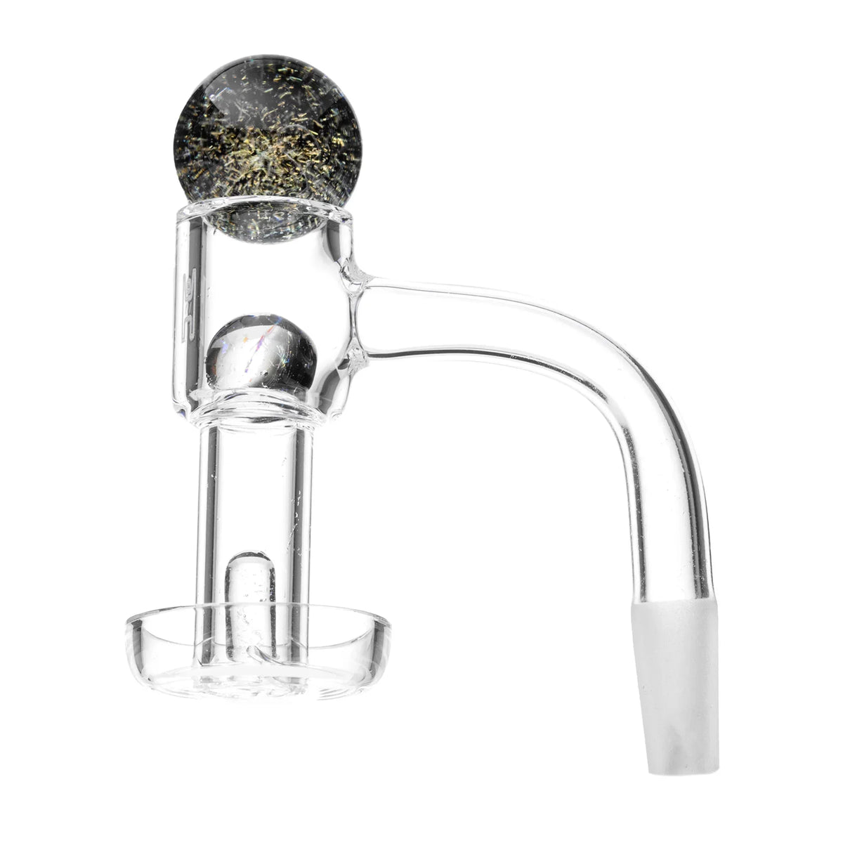 Clear quartz banger with glass marble carb cap and terp pearl for dab rig accessories