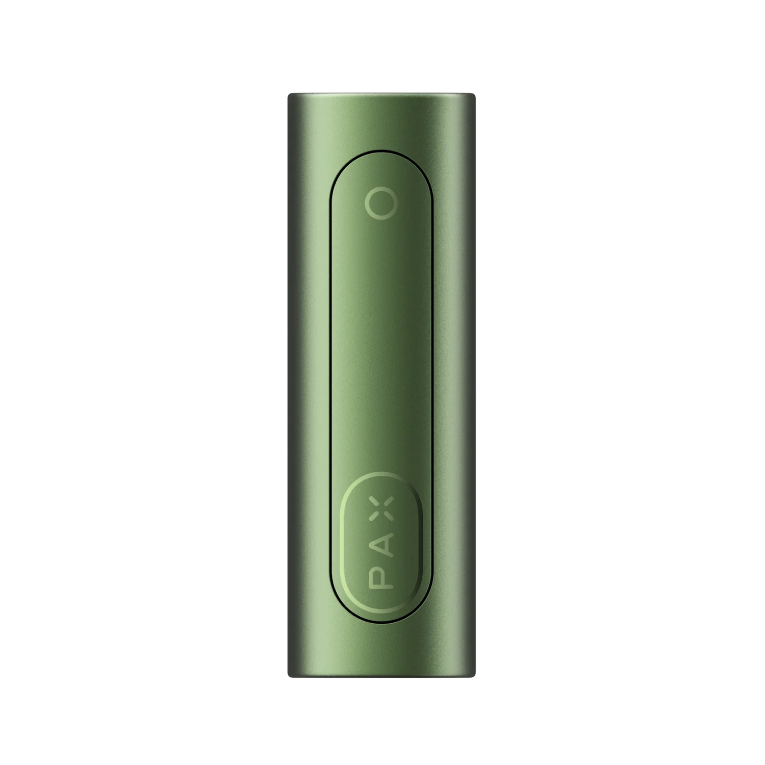 Green portable vaporizer device with PAX logo on black background