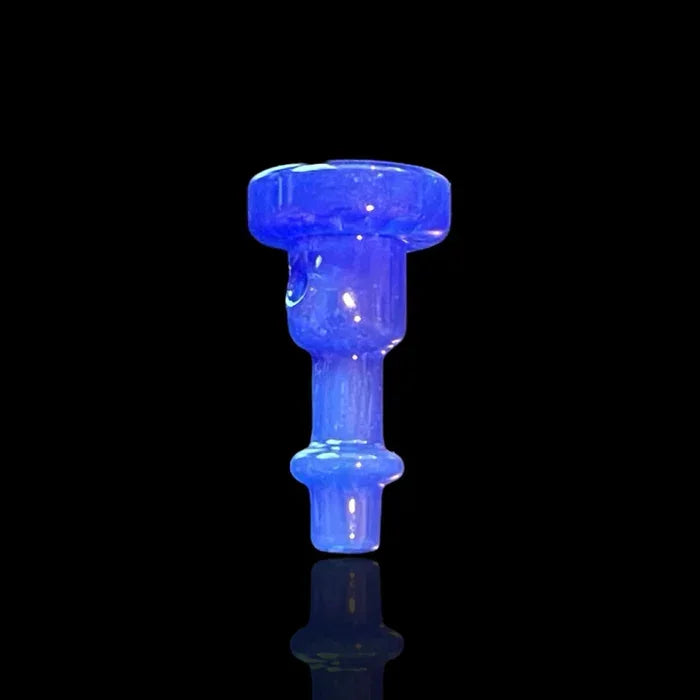 Blue glass bowl piece accessory for water pipe on black background