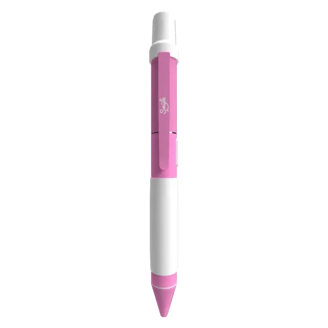 White and pink dab tool pen-style accessory with sleek clip design
