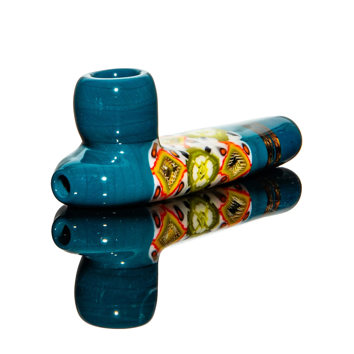 Hand-blown glass hand pipe by Crunklestein