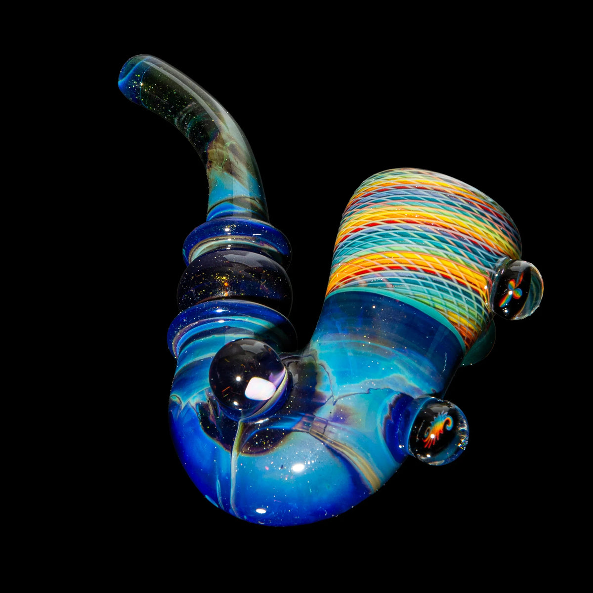 Hand-blown glass Blue Amber Purple Retti Sherlock by Stevie P
