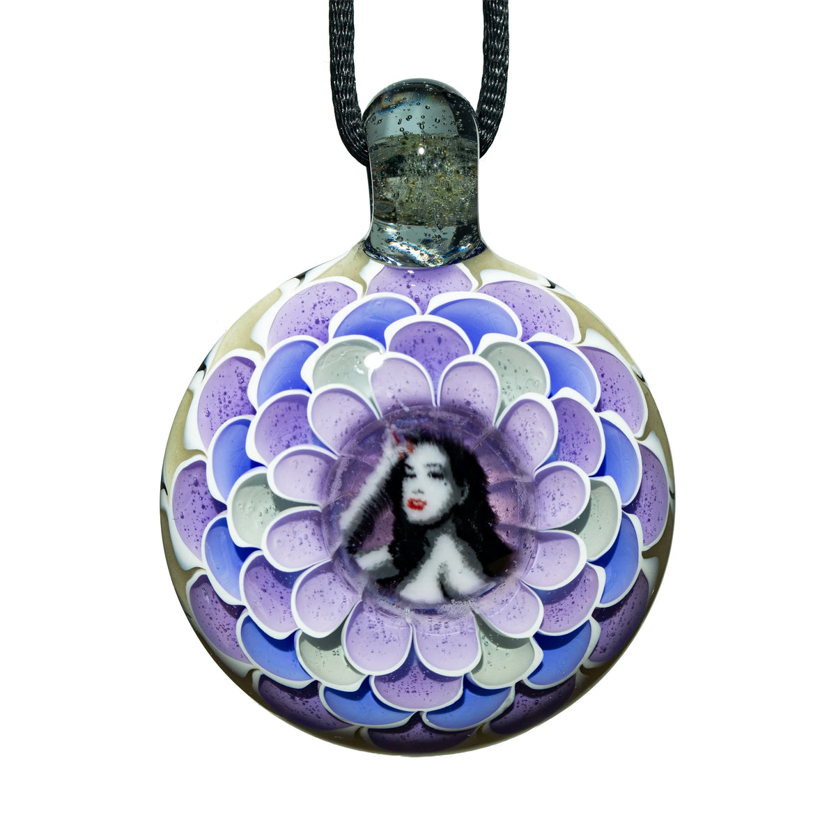 Hand-blown glass pendant by Juju