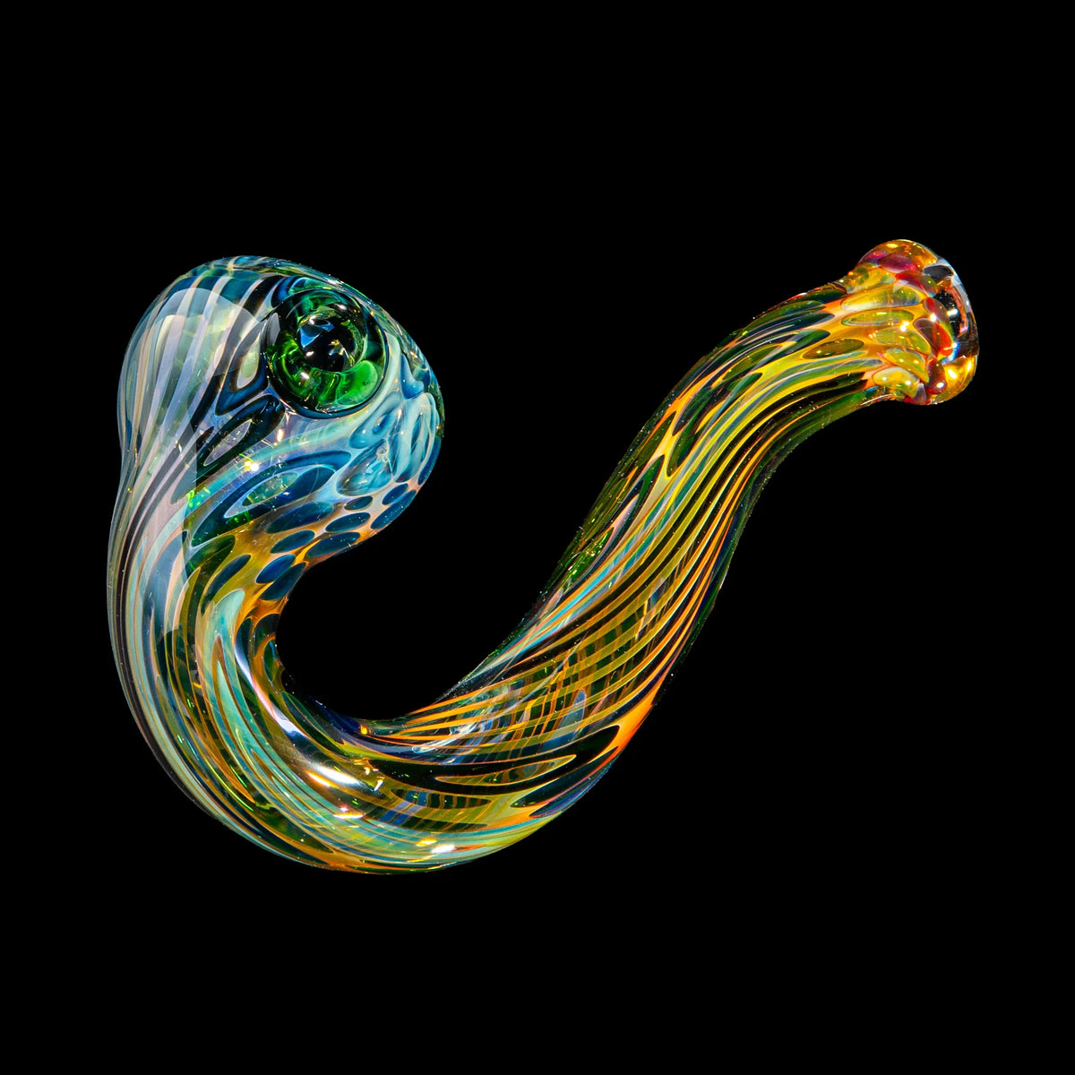 Sarah Marblesbee - Green Dotted Fumed Four Hole Sherlock