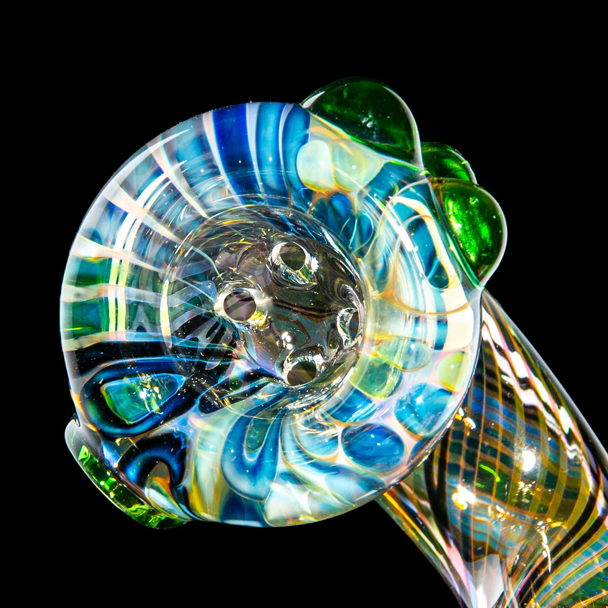 Sarah Marblesbee - Green Dotted Fumed Four Hole Sherlock