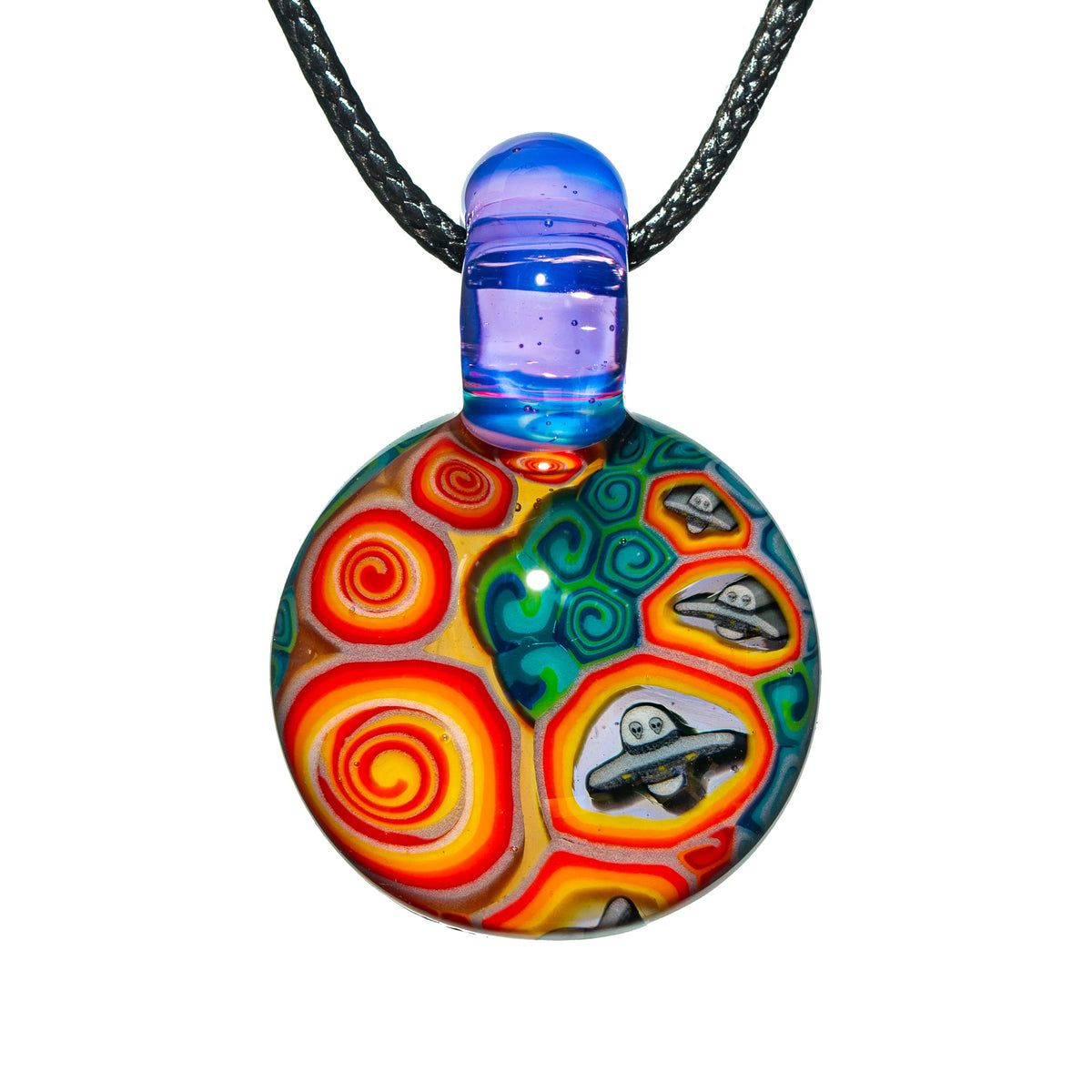 Small 2 hand-blown glass pendant by MAP Glass