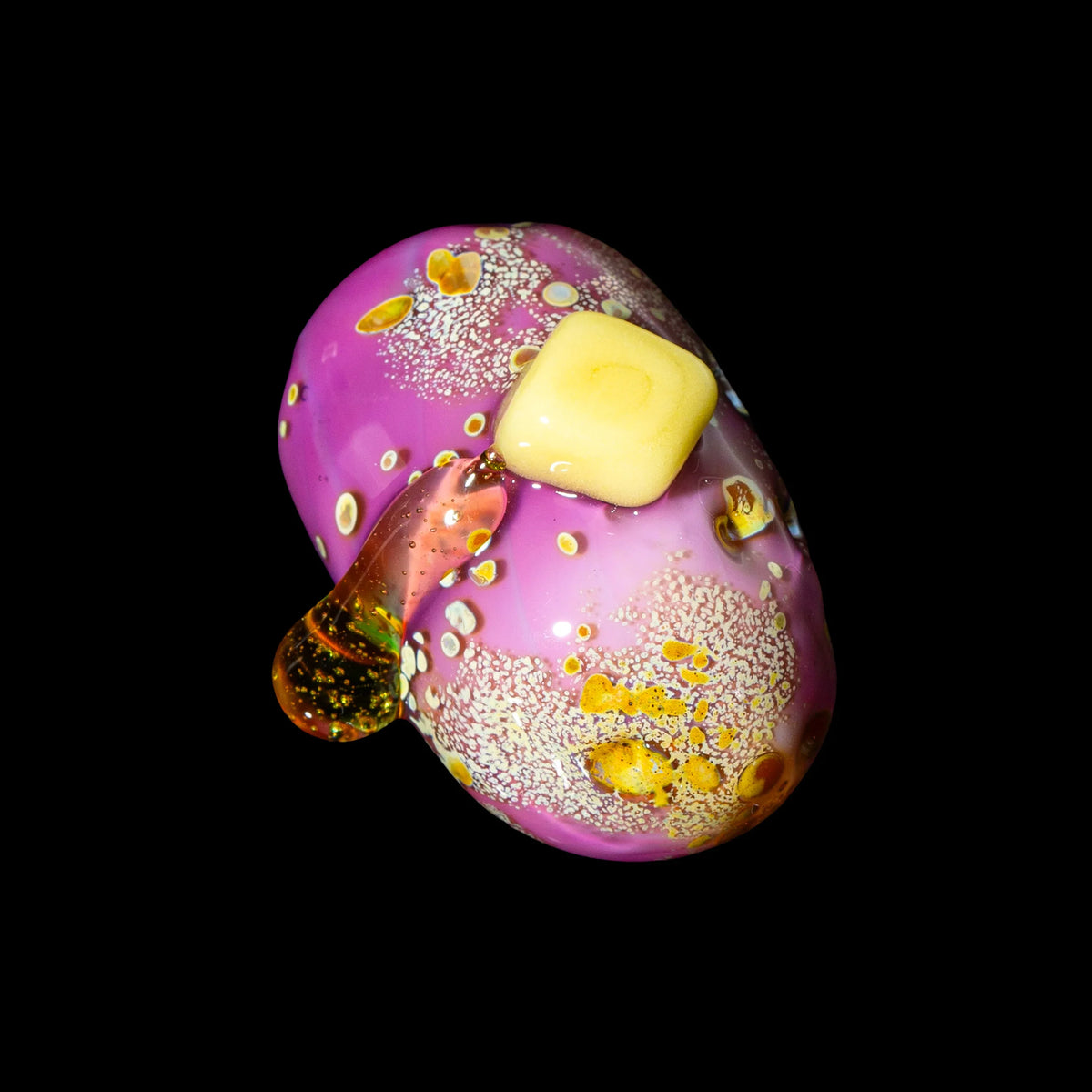 Hand-blown glass Lavender Buttered Pocket Potato by Alec Blows Glass