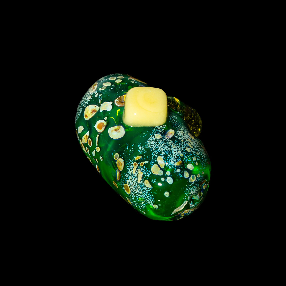 Alec Blows Glass - Transparent Green Buttered Pocket Potato