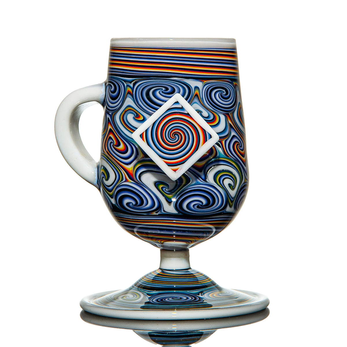 Hand-blown glass drinkware piece by Cameron Burns