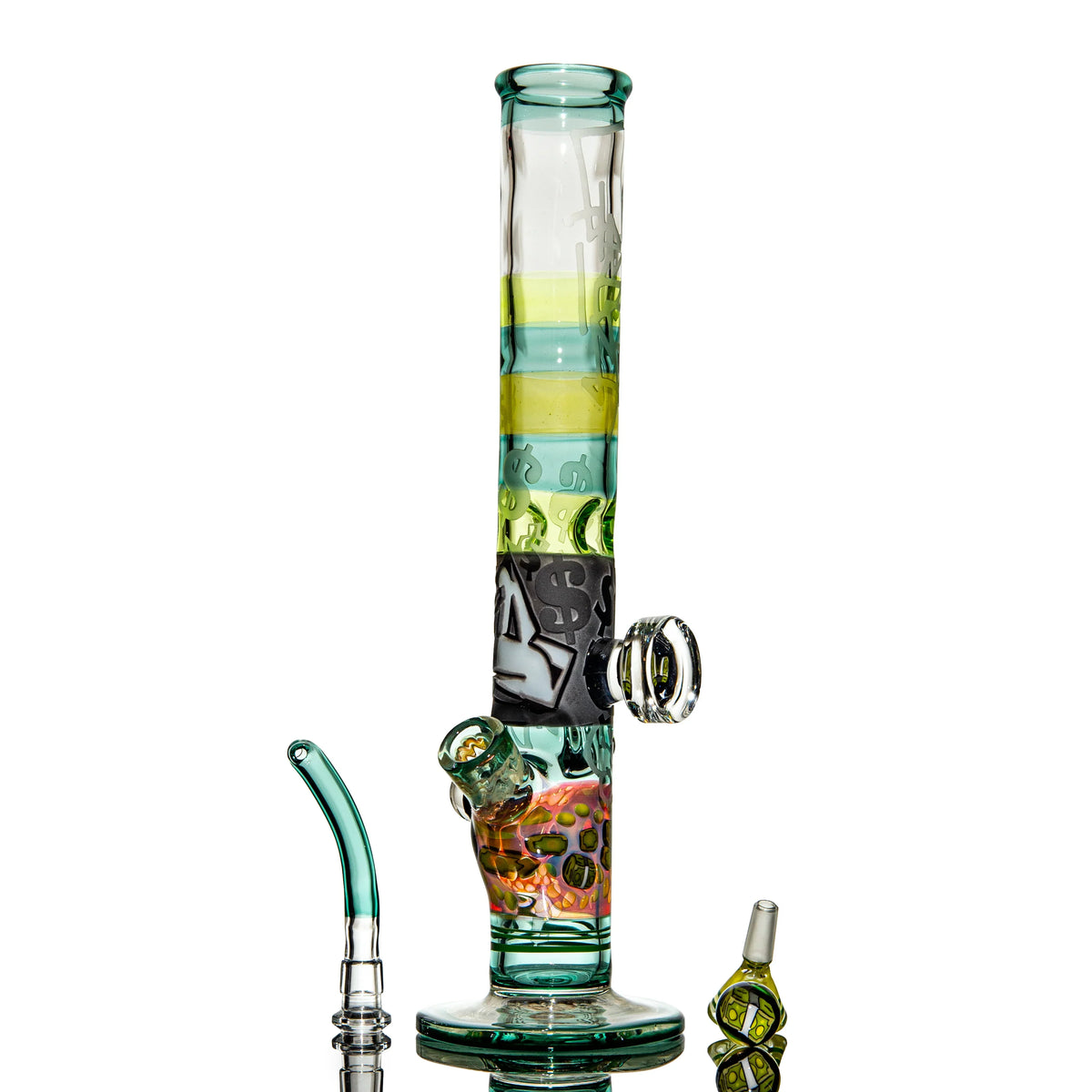Hand-blown glass water pipe by Groe