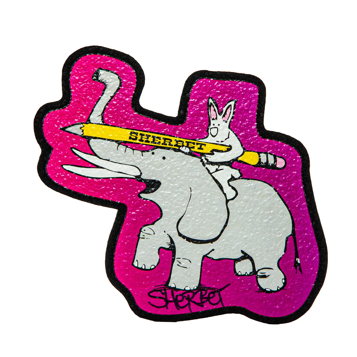Hand-blown glass Elephant & Bunny Pink Gradient Die Cut Moodmat by Sherbet