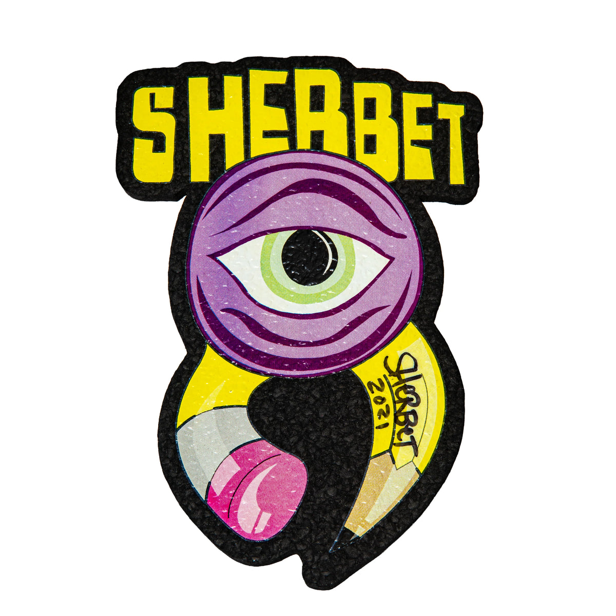 Hand-blown glass Classic Purple Logo Moodmat by Sherbet