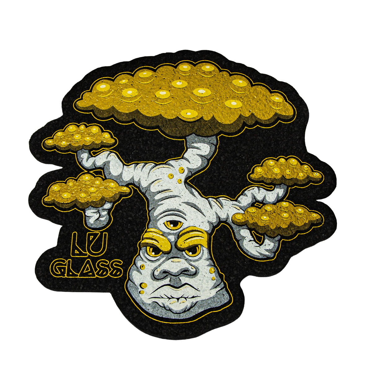 Hand-blown glass Gold Tree Moodmat by Lu Glass