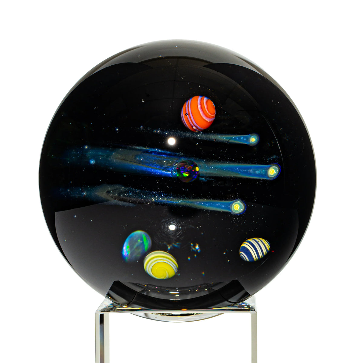 Hand-blown glass marble by Kimmo Glass
