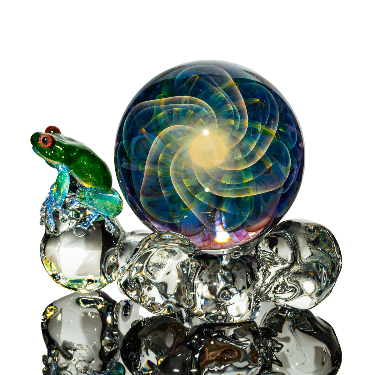 Hand-blown glass marble by Kengtaro