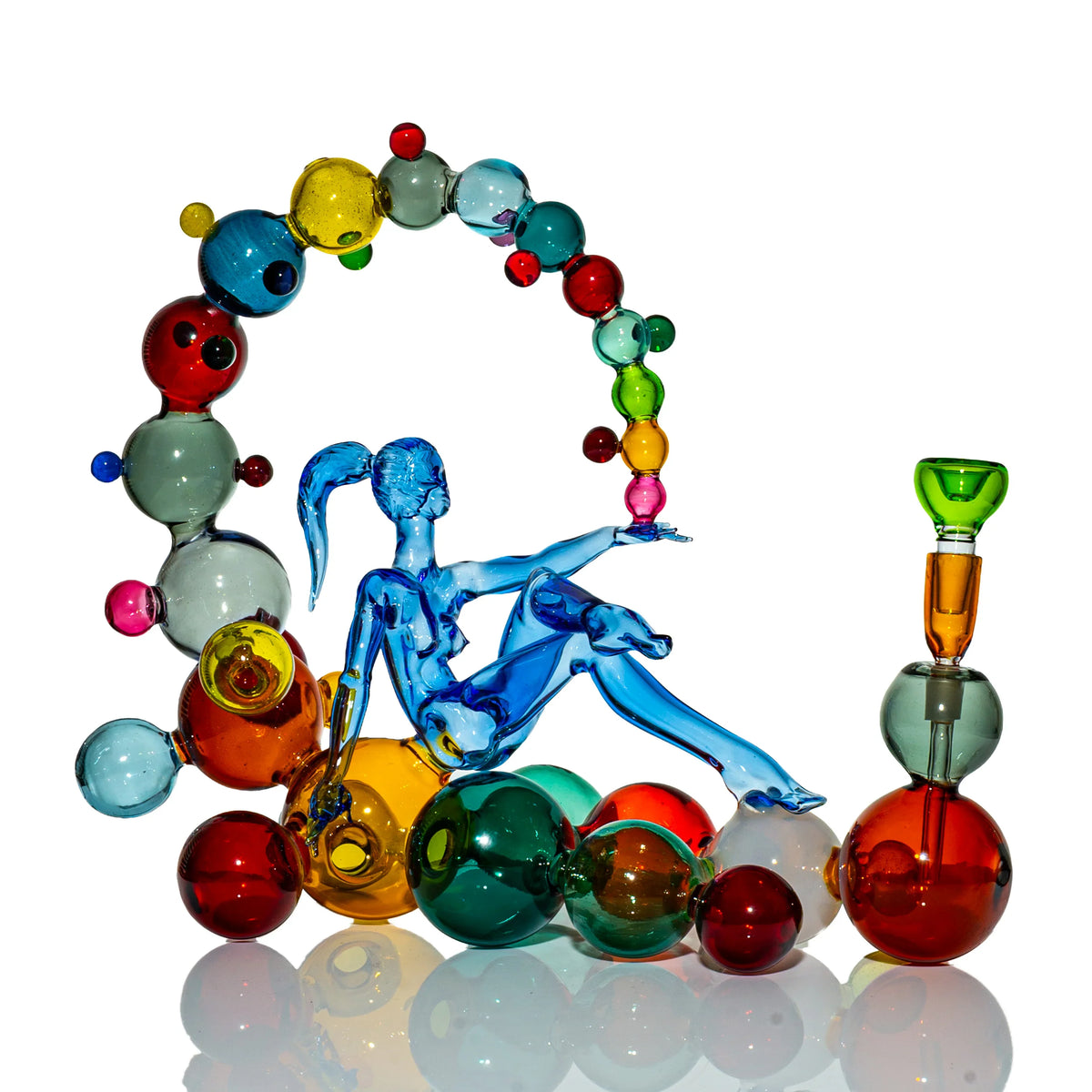 Hand-blown glass dab rig by Robert Mickelsen