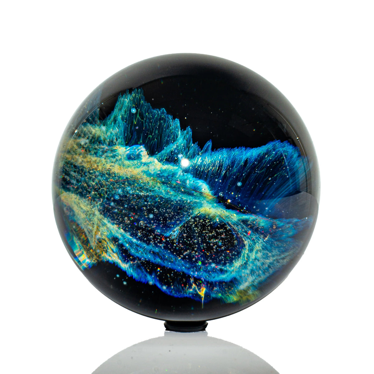 Hand-blown glass marble by Kazuaki Hayakawa