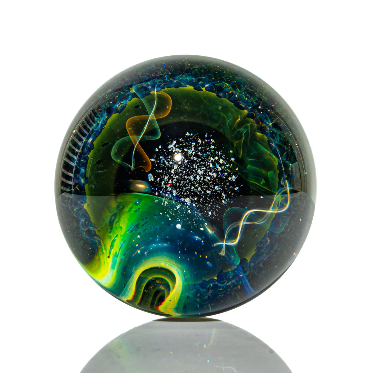 Hand-blown glass marble by Kazuaki Hayakawa