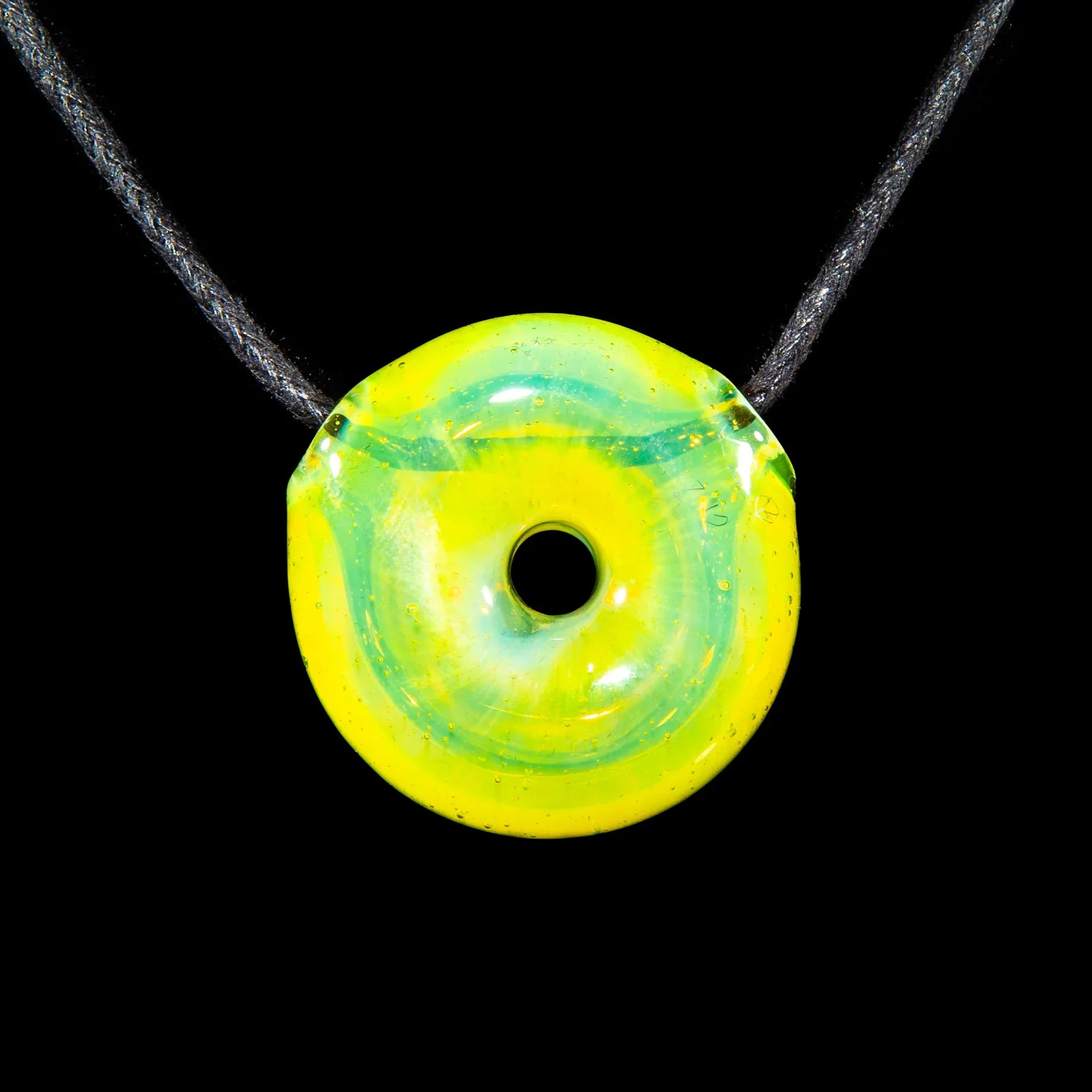 KGB Glass - Azul & Rainbow Sprinkles Donut Pendant