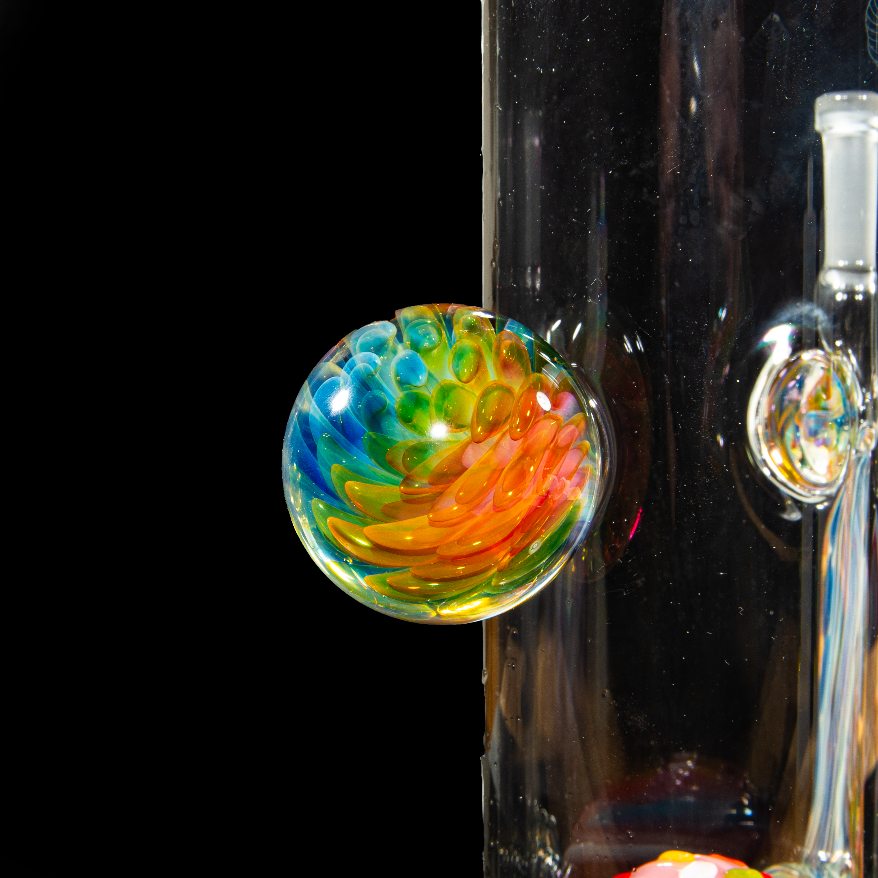 KGB Glass x Sarah Marblesbee - Fumed Out Strawberry & Rainbow Sprinkles Donut Tube