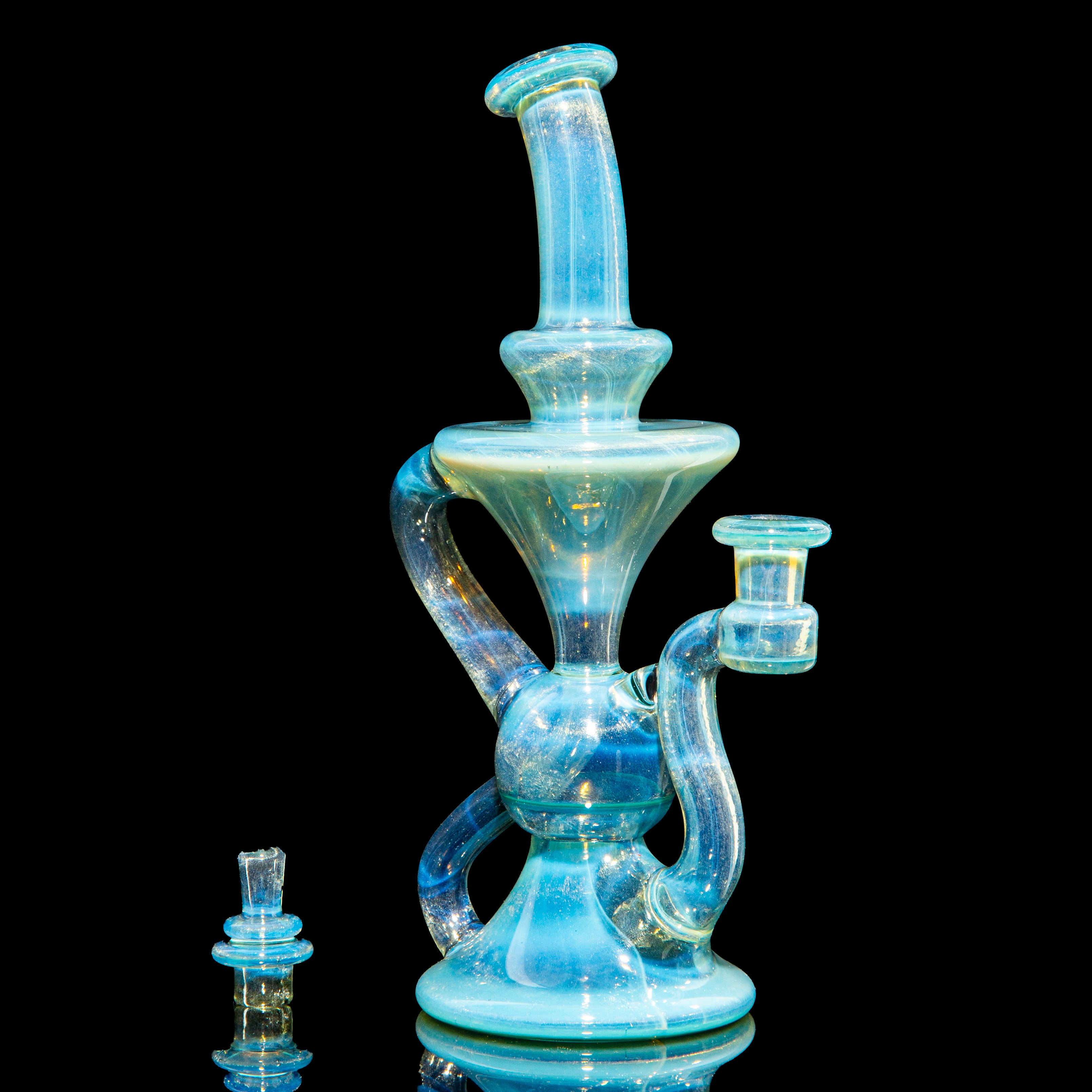 Blob Glass - Cryan Opal Over White Satin Klein Recycler
