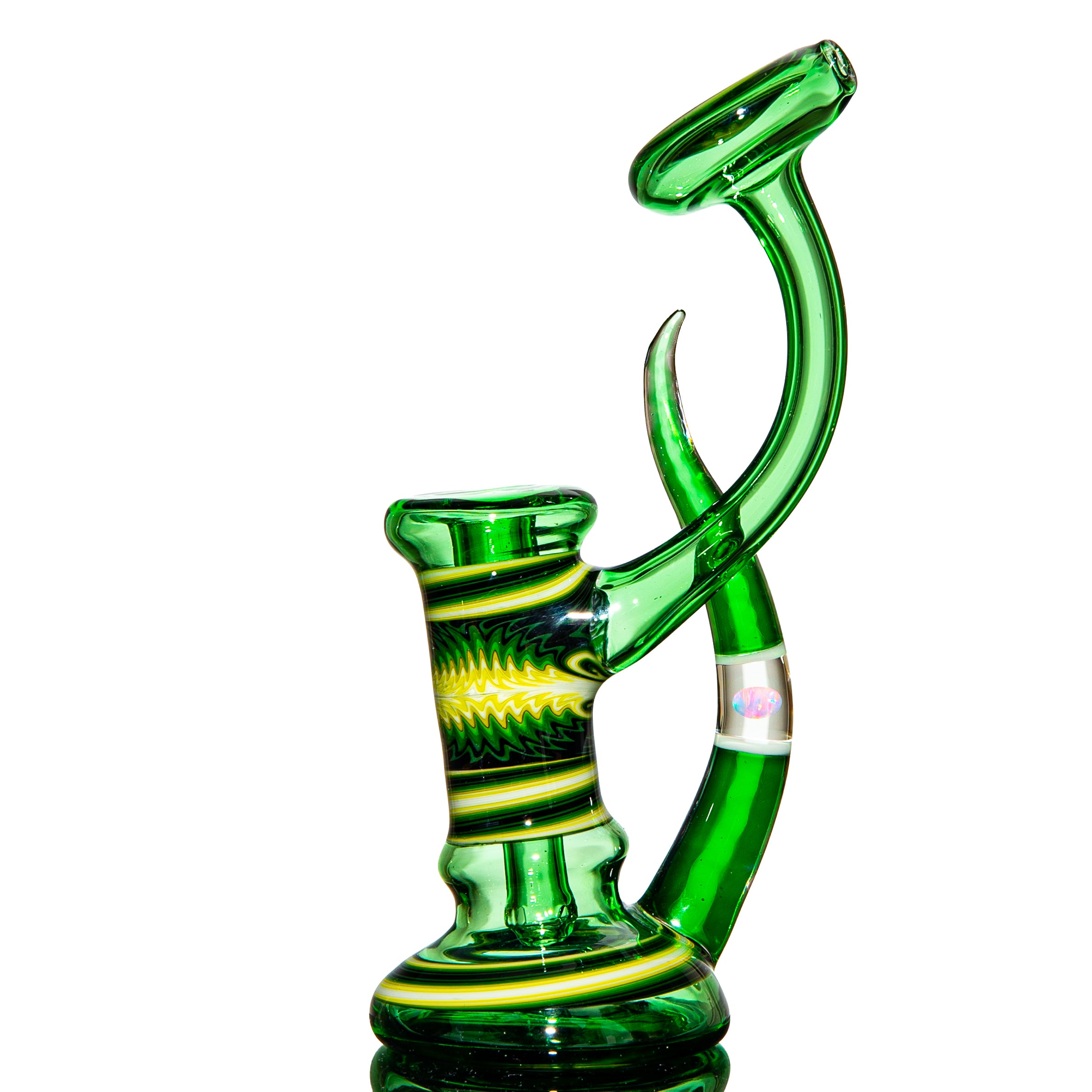 Natey Love - Green Opal Horn Dewer Bubbler