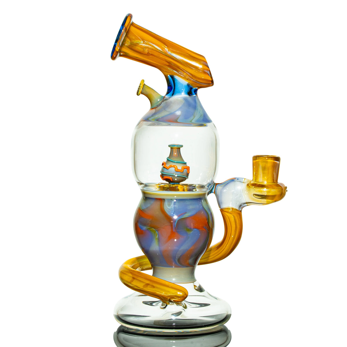 Wrap Around Vessel hand-blown glass dab rig by Charisma Glass