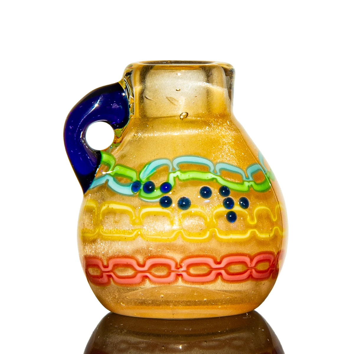 Hand-blown glass Medium Greek Key Lekythos Vase by Charisma Glass