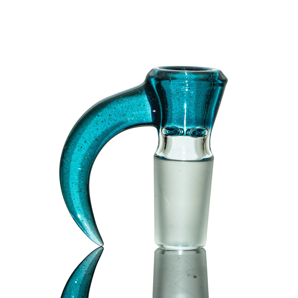 Heavy Blue Stardust 18mm hand-blown glass dab rig slide by Simple Lemon Farmer