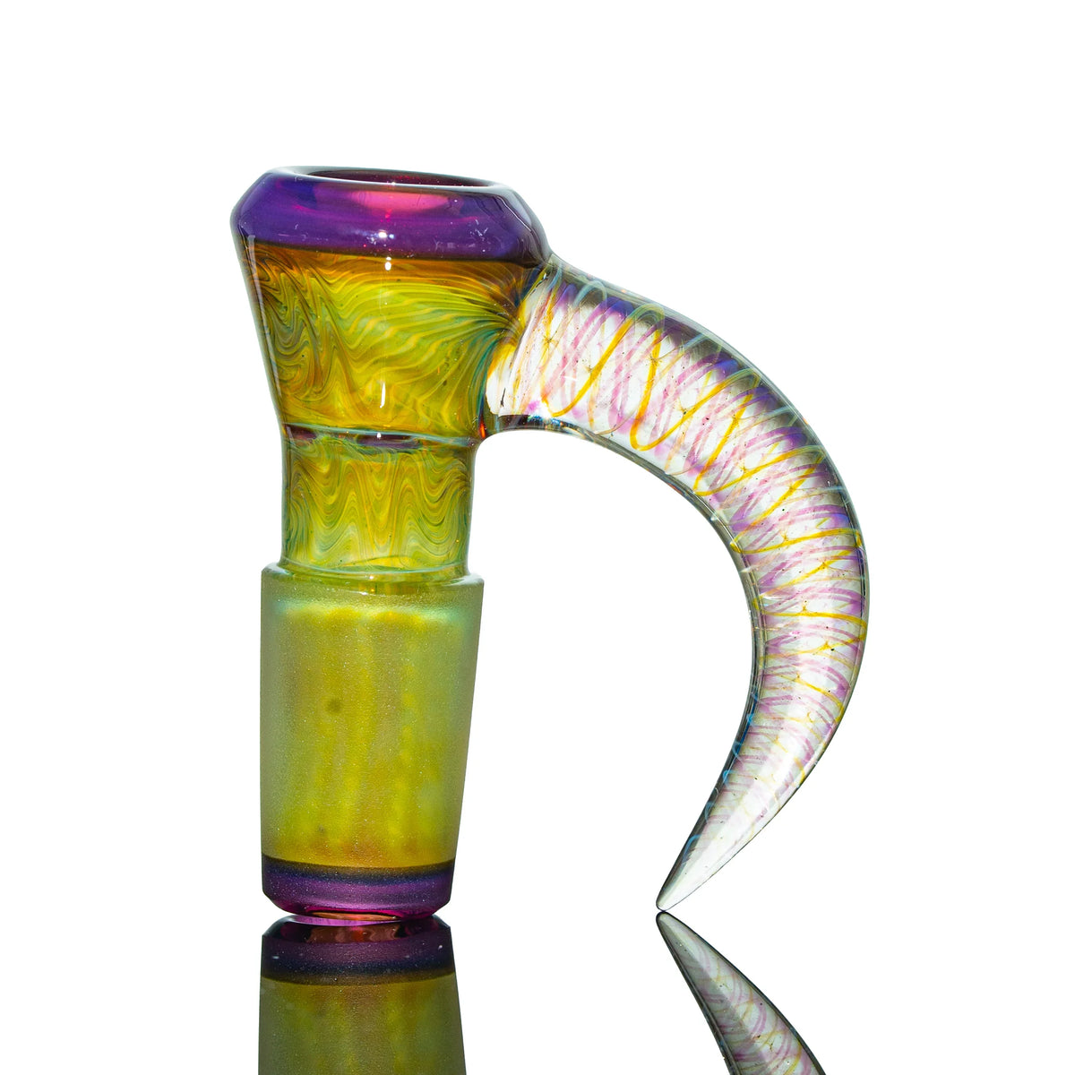 Hand-blown glass Northstar Yellow, Europa Star & Royal Jelly Fully Worked 18mm Slide by Simple Lemon Farmer
