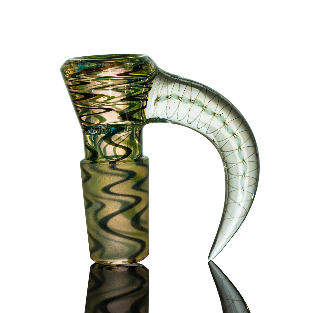Fully worked 18mm hand-blown glass dab rig slide by Simple Lemon Farmer x Dr. Treso