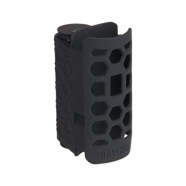 Black silicone hexagon-pattern protective case for portable vaporizer