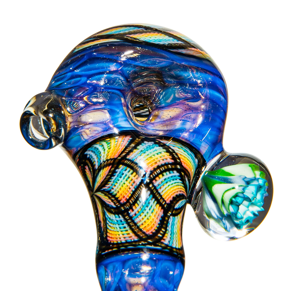 Dew Glass Designs - Purple Honeycomb Lattice Retti Spoon