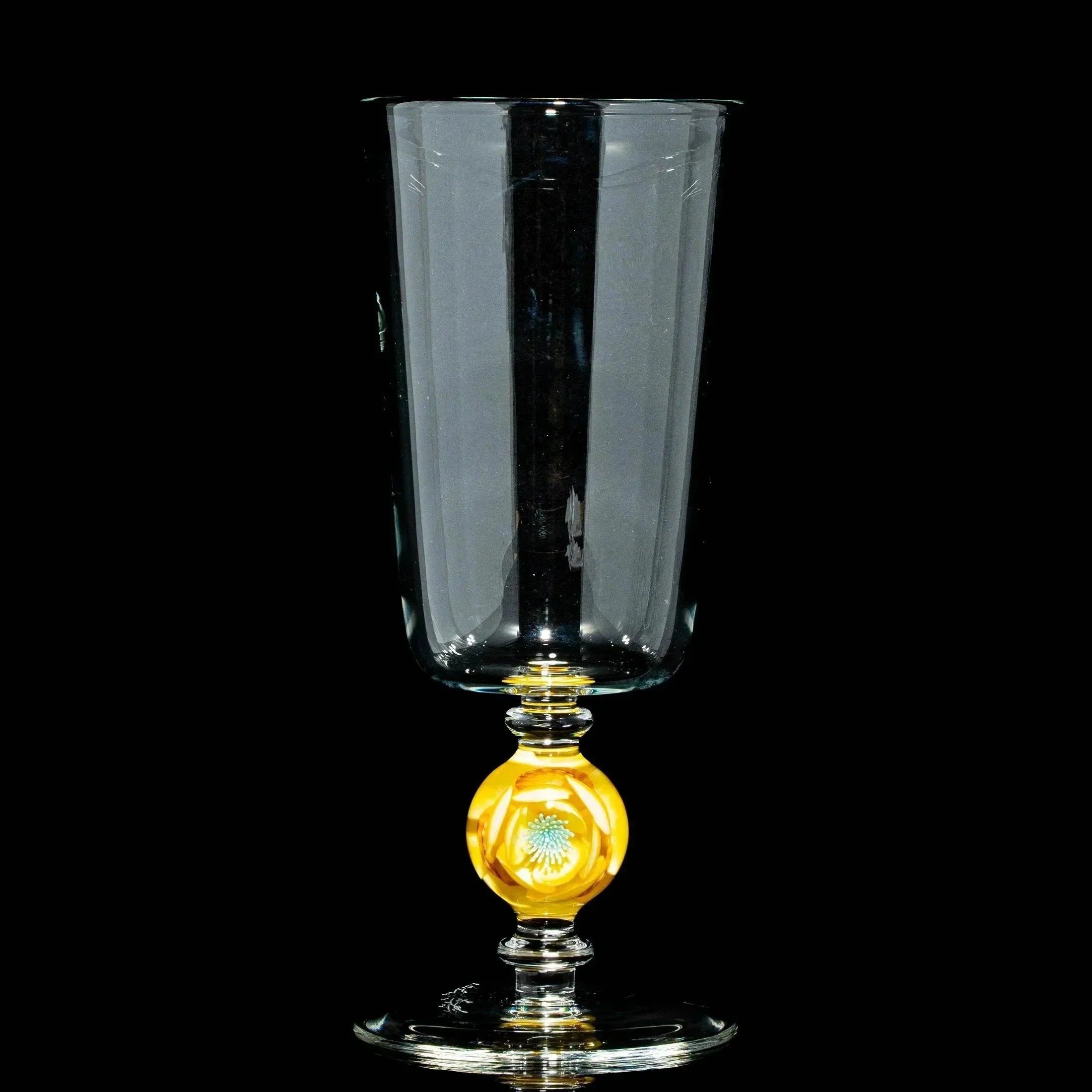 Drinking Vessels: Delong Glass x Lathey Jade - Large Yellow Blossom Wine Glass