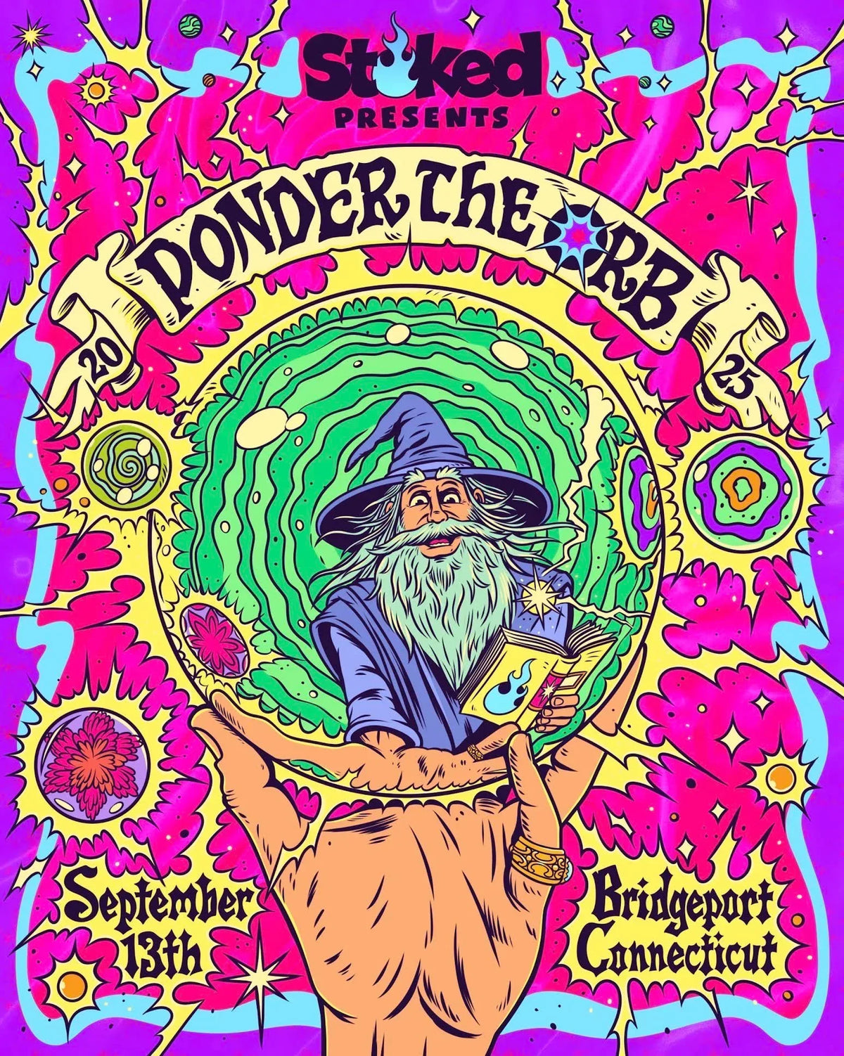 Event ticket graphic for Stoked Presents: Ponder The Orb 2025