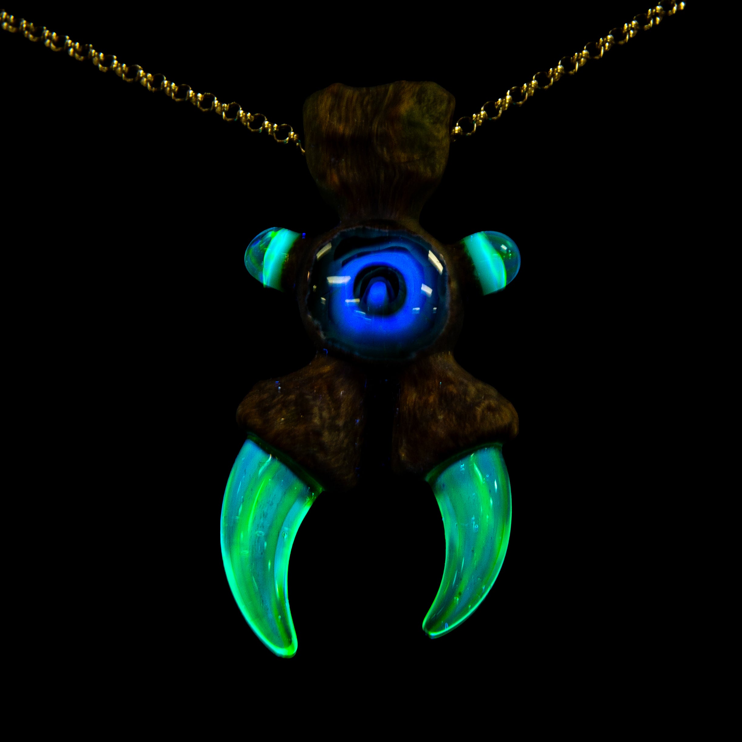 Alex Ubtuba x Green T Glass - Blue Warlock Pendant