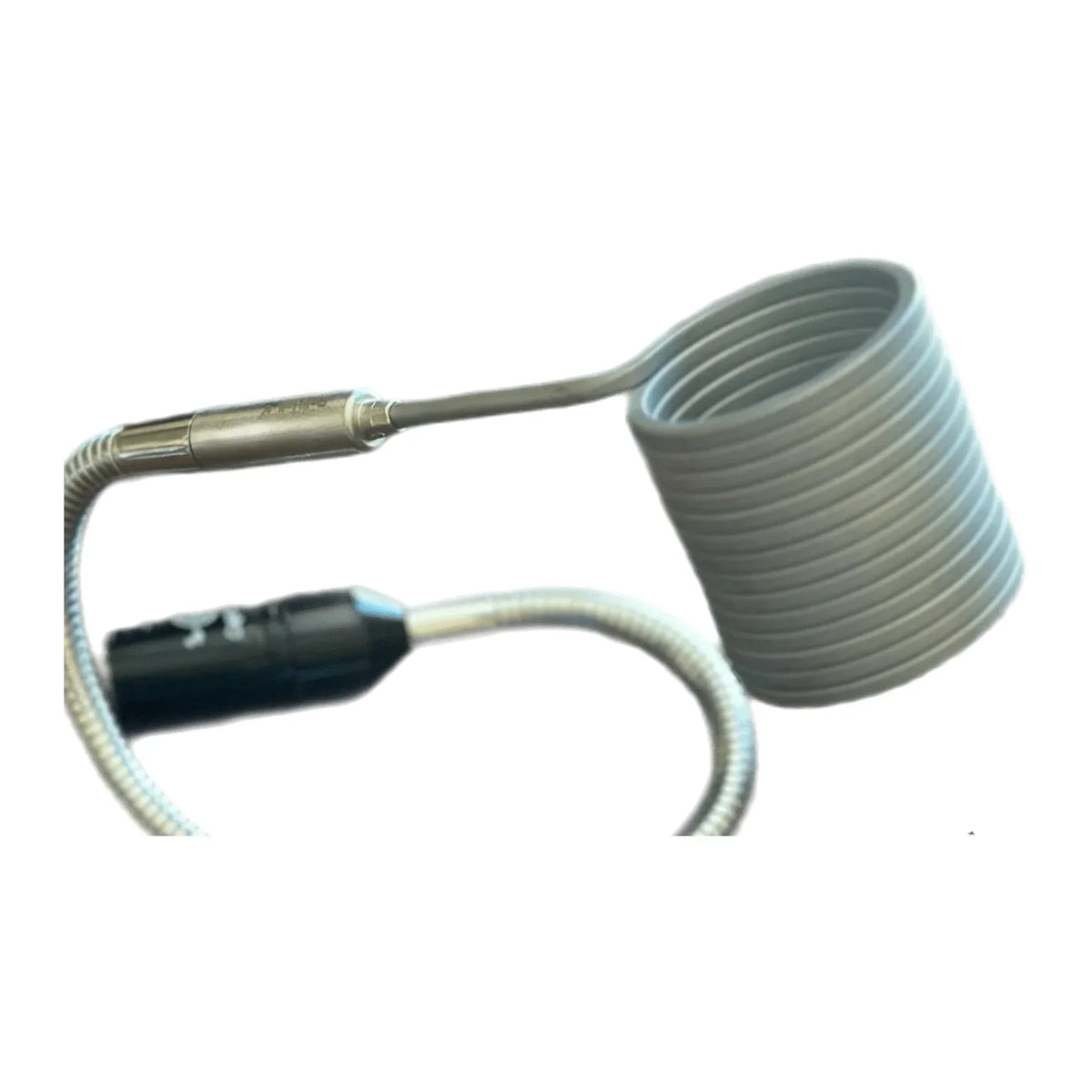Coiled quartz e-nail heating coil with metal connector for dab rig or vaporizer