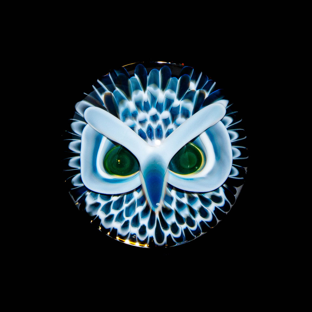 Florin Glass - U.V. Blue Gray Owl Marble