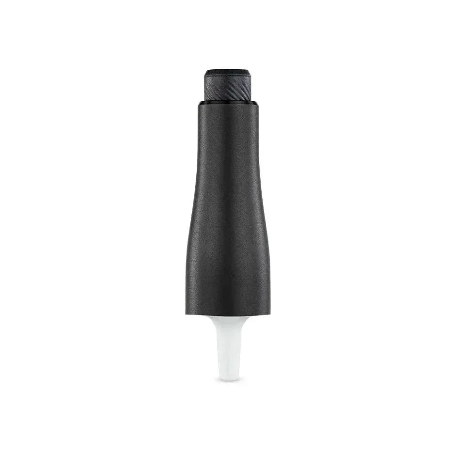 Black vaporizer mouthpiece accessory with silicone tip on white background