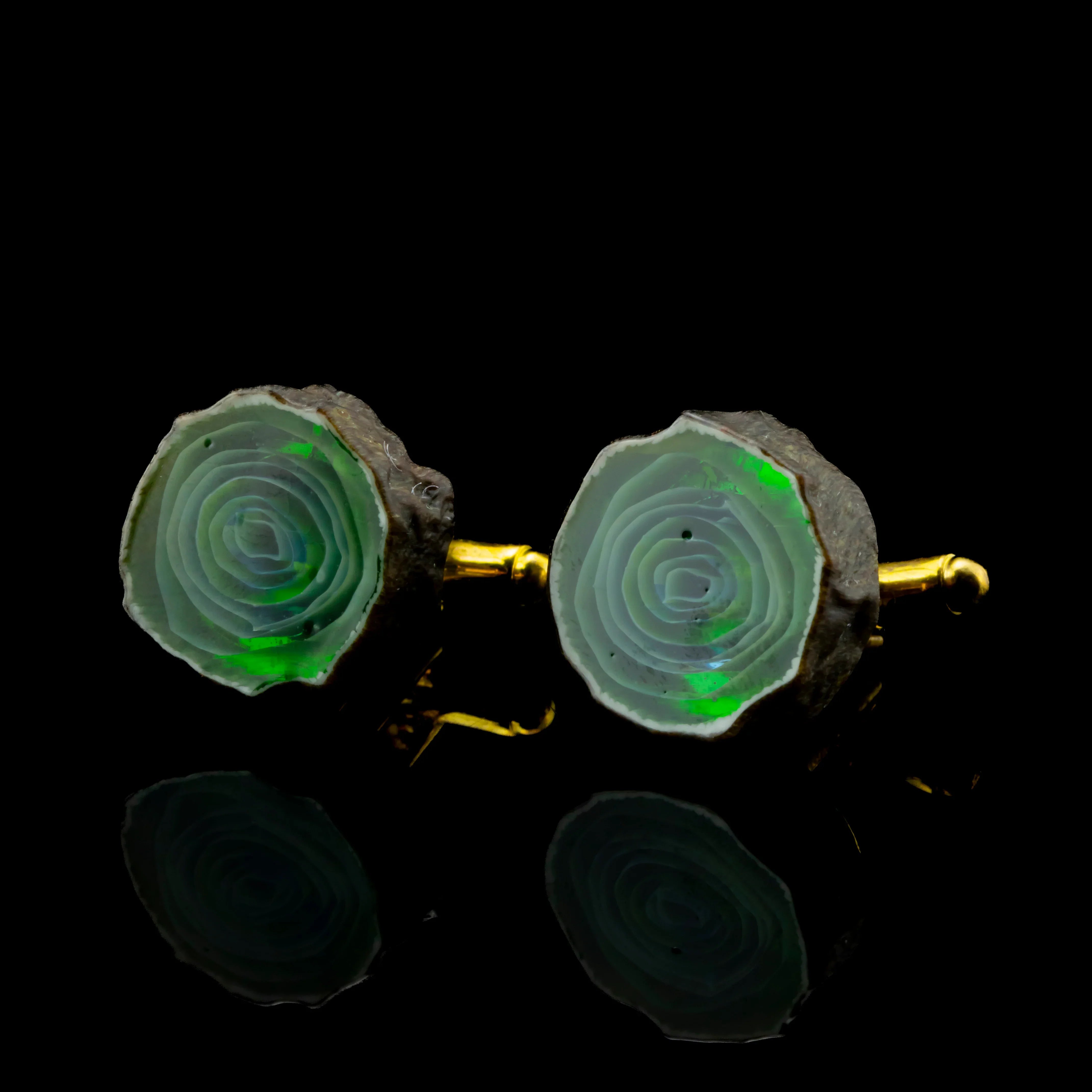 Green T - Green Agate Cufflinks