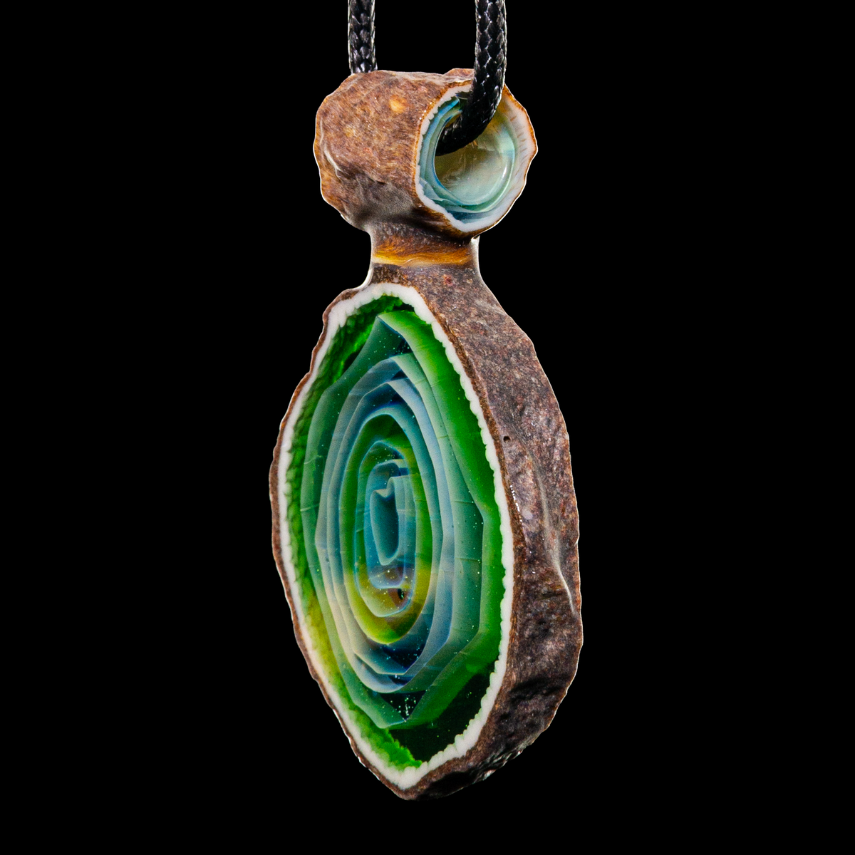 Green T Glass - Green Agate Pendant
