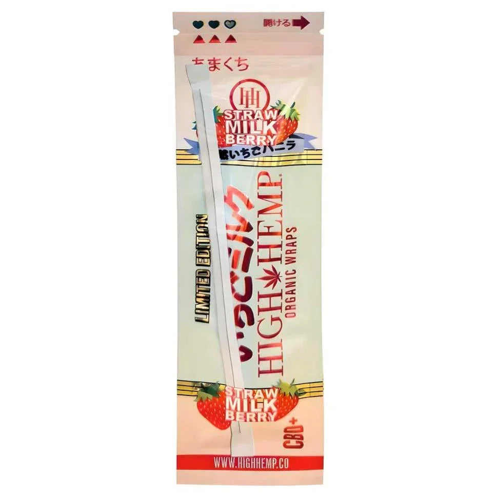 High Hemp organic wraps Strawberry Milk flavor limited edition packaging