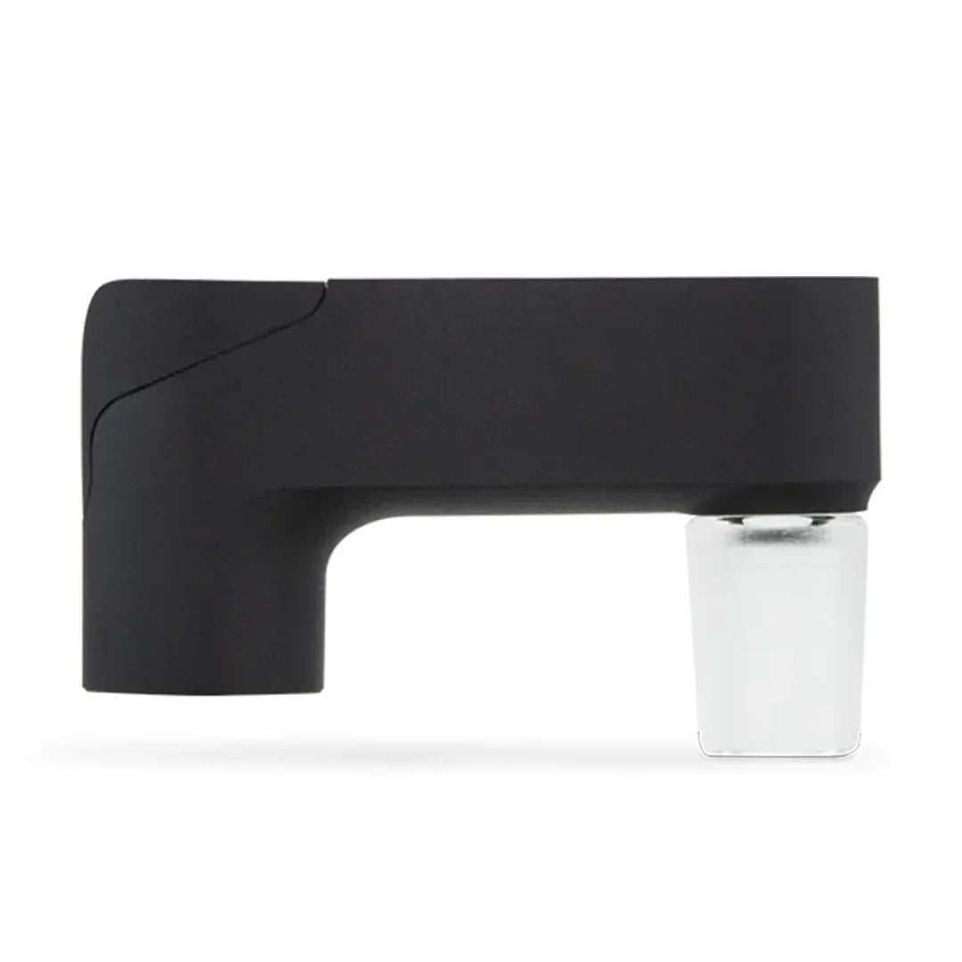 Black vaporizer glass adapter accessory for concentrate rigs and water pipes