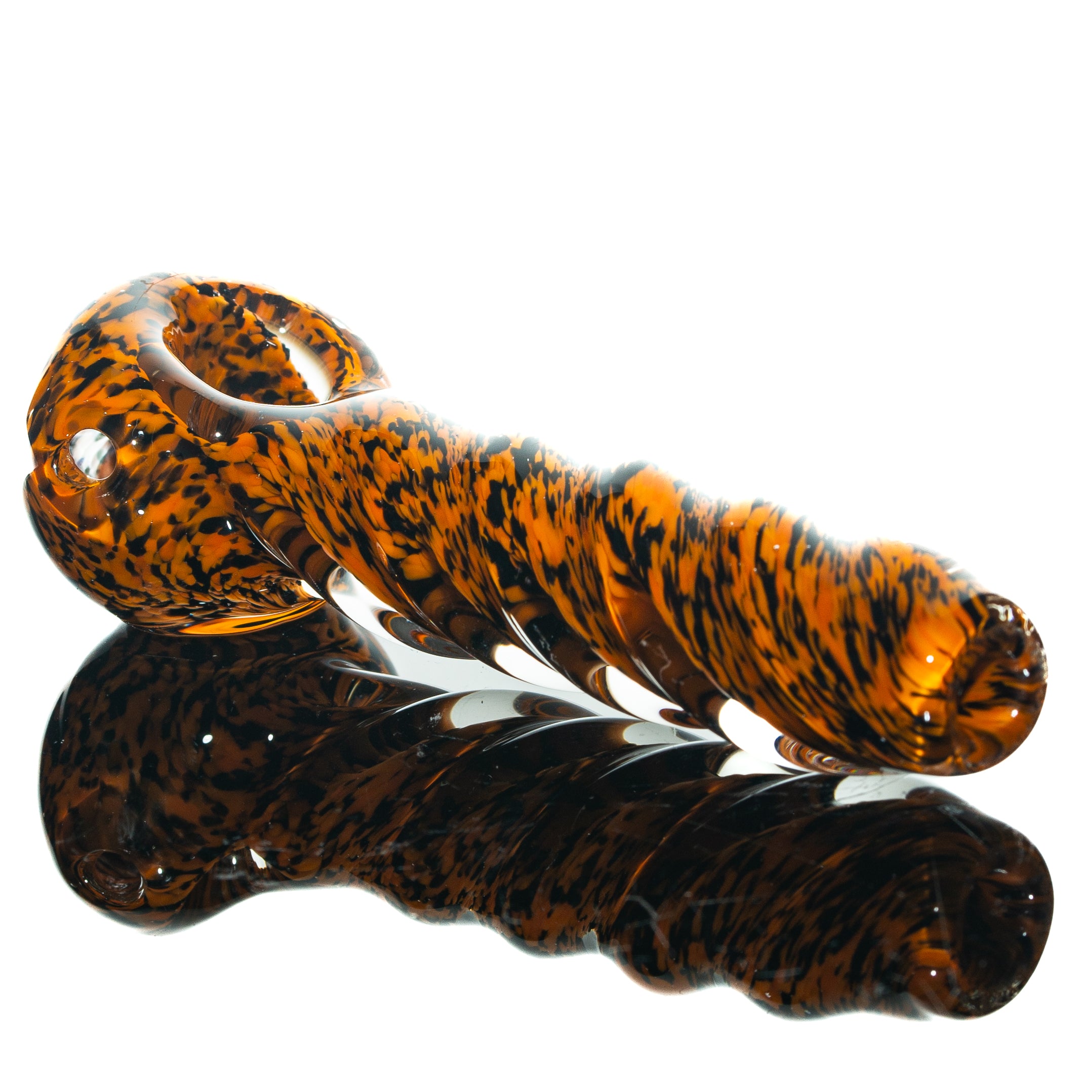 Humboldt Studios - Orange & Black Frit Twist Spoon