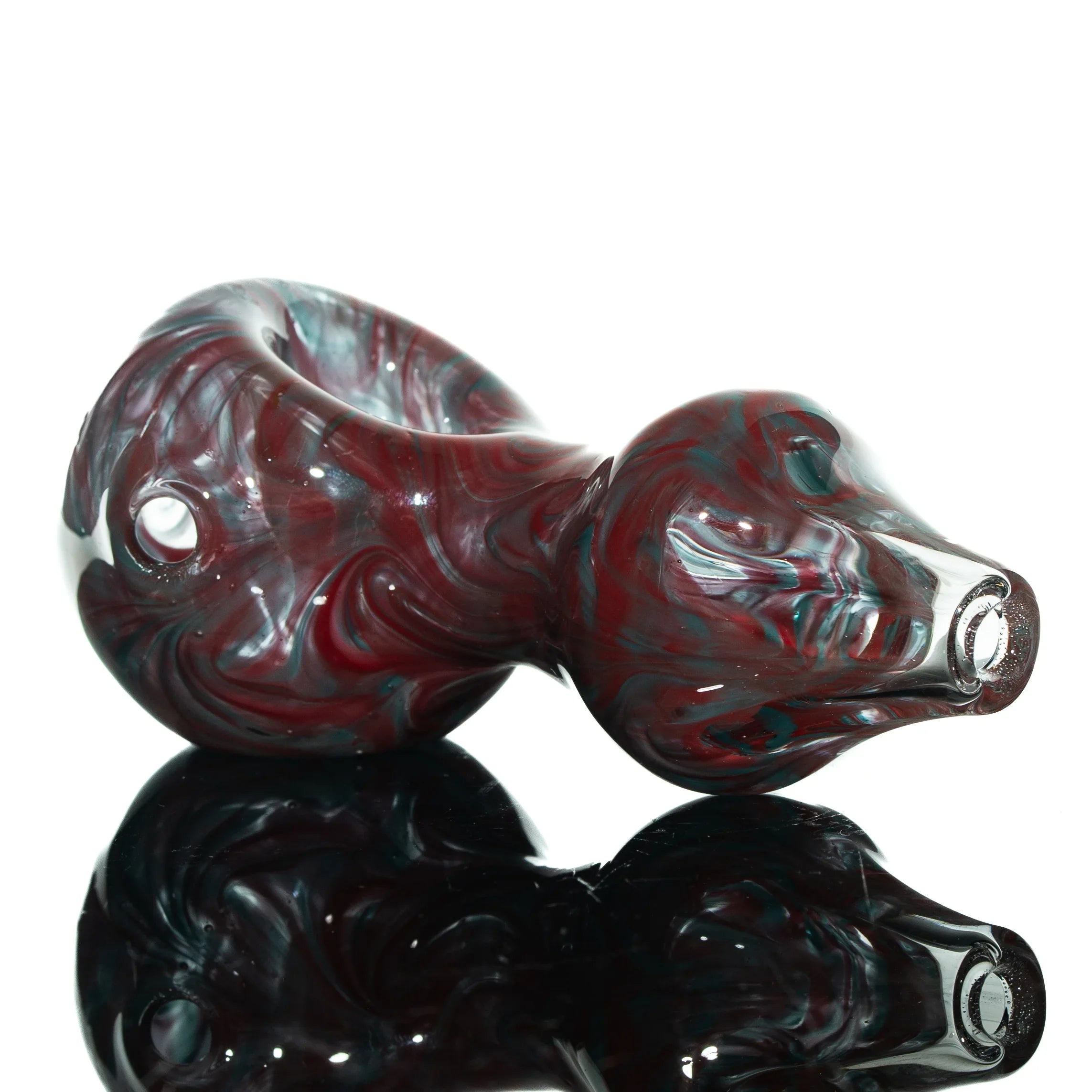 Humboldt Studios - Red, Teal Wrap & Rake Hour Glass Spoon