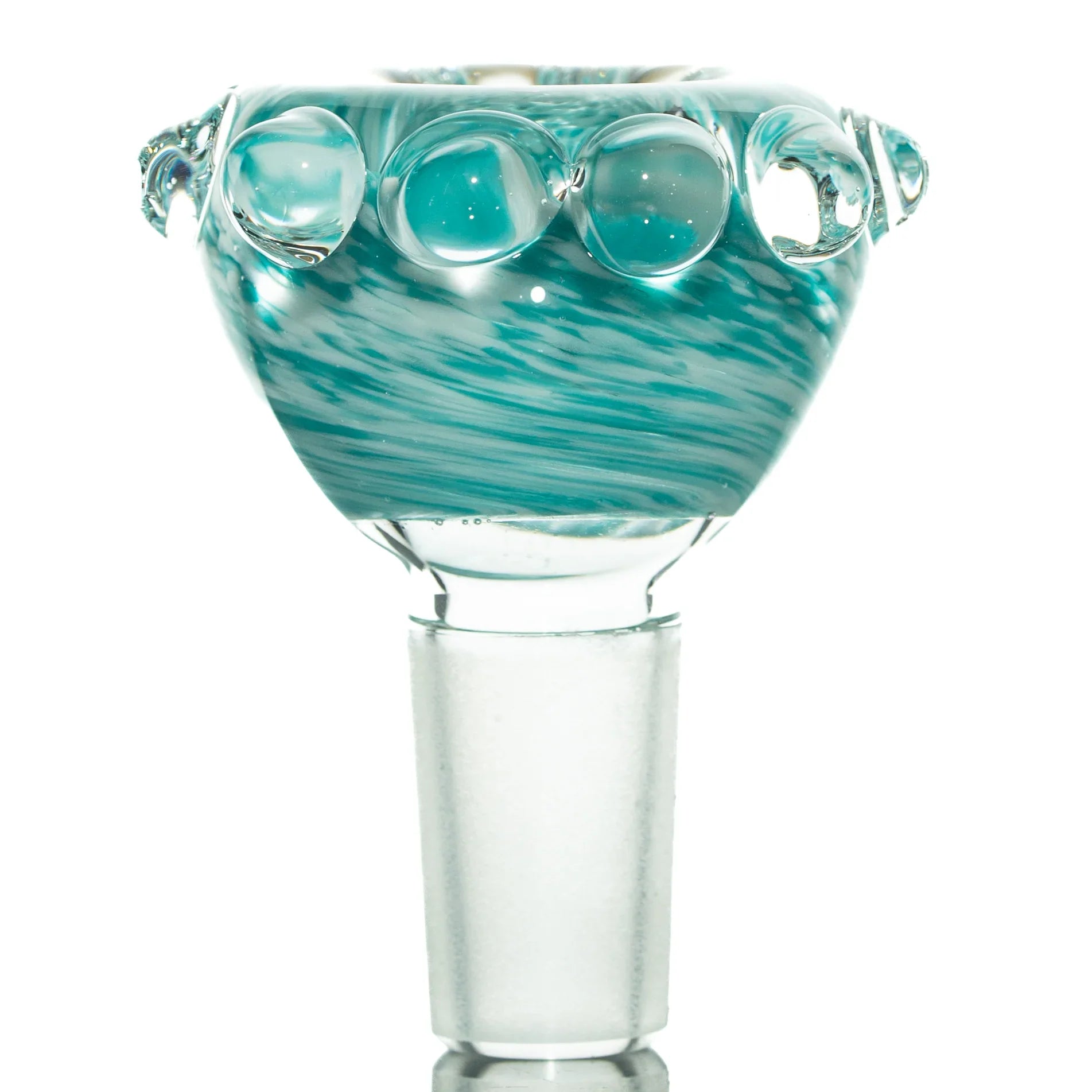 Humboldt Studios - Teal & White 14mm Frit Slide